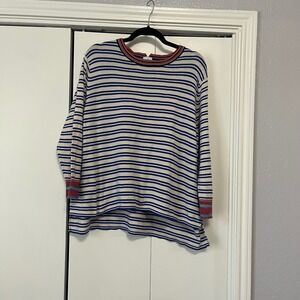 Cabi Striped Tunic Top Long Sleeve Knit‎ Pullover Casual Everyday Size L
